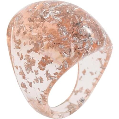 1pc Plastic Ring Fashion Vintage Flower Decor Wide Finger Ring Resin Ring Party Ring Jewelry Accessories For Women Girls