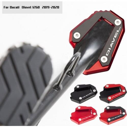 NEW LOGO Diavel For Ducati Diavel 1290 Diavel1290 2019 2020 Motorcycle CNC Kickstand Foot Side Stand Extension Pad Support Plate