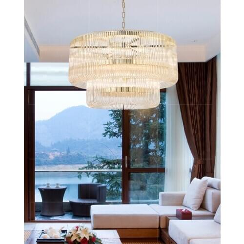 Postmodern light luxury crystal chandelier Nordic living room dining room dining room building restaurant lighting
