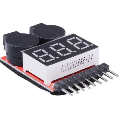 Voltage alarm 3.7-30V 1-8S Lipo/Li-ion/LiMn/Li-Fe Battery Voltage Tester Low Voltage Buzzer Alarm The low pressure aleron