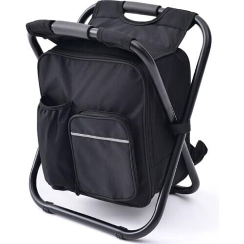 3 in 1 Cooler Foldable Fishing Chair, Portable Backpack Chair for Outdoor Hiking Events Beach Fishing Camping