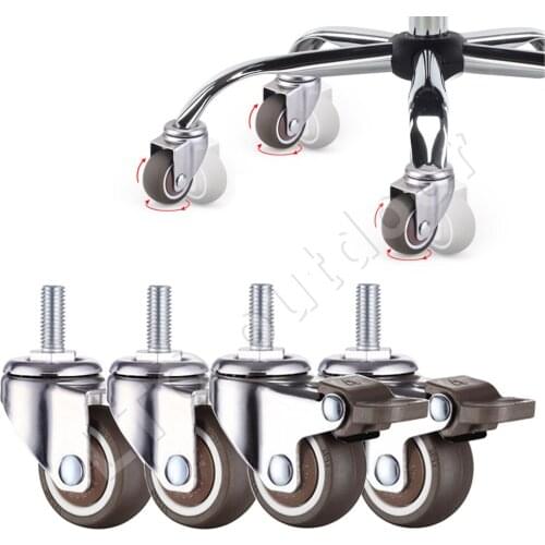 Super Mute Wheels Casters,TPE Wheel Diameter,Anti-wrap Wheel,1/1.25/1.5/2inch,For Furniture,Sofa,Showcase,Home Hardware