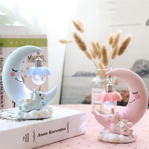Bedroon Decoration Resin Ornaments Children Girl Gift Light Lamp Home Accessories