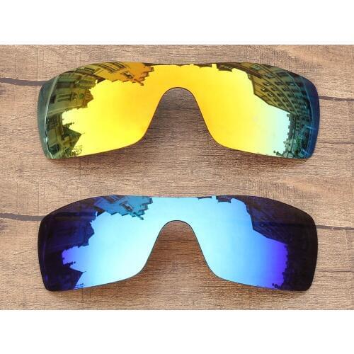 Vonxyz 2 Pieces Ice Mirror & Ruby Mirror Polycarbonate Replacement Lenses for-Oakley Batwolf Frame