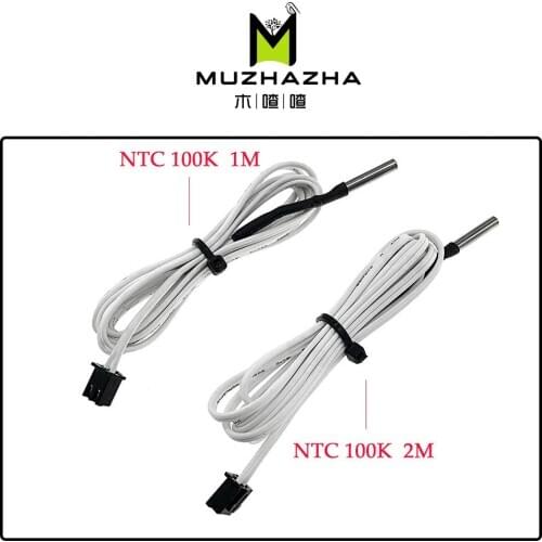 5pcs/lot 100K ohm NTC 1M/2M Line 3950 Thermistors Sensors with Cable 3D Print Part Temperature Part White Accessories 1m 2m long