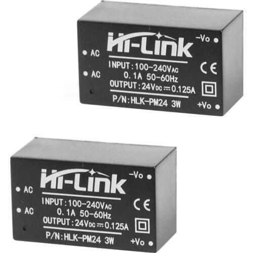 2 PCS HLK-PM24 220v 24V 3W AC DC Isolated Power Supply Module Smart Home Switching Mode AC DC Converter