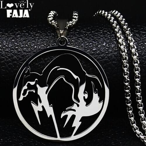 2021 Fashion Fox Stainless Steel Statement Necklace for Men Silver Color Chain Necklace Jewelry collares hombre N951S03