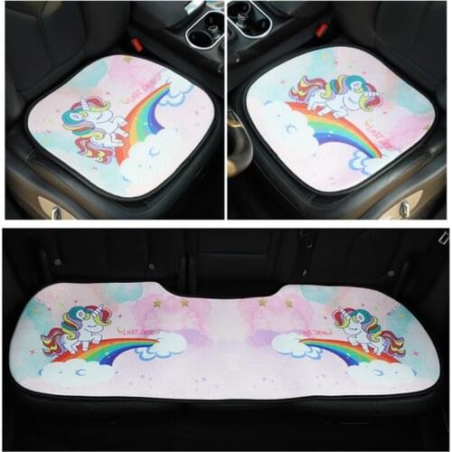 3pcs/set FlaxCushion Wholesale Car Cushion Creative Linen Four Seasons Car seat cover Cute Cartoon Backless Breathable Antiskid
