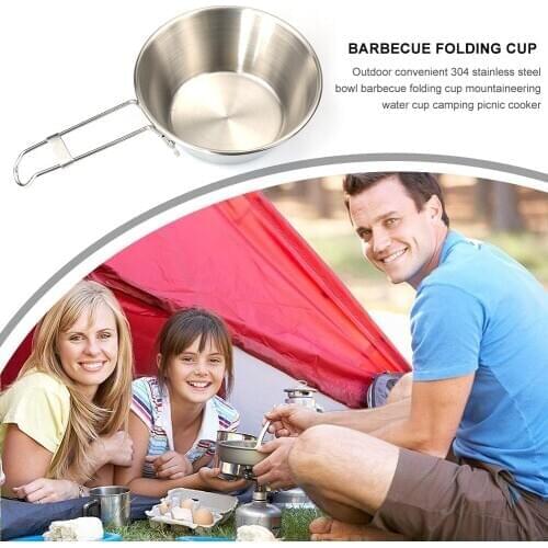 300ml Foldable Handle Bowls Outdoor Camp Picnic Hiking Portable Food Container Ultralight Titanium Cup Bowls