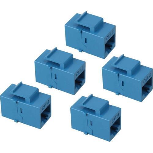 5Pcs CAT6 Keystone Coupler, RJ45 UTP Coupler Insert-Snap-in Connector Socket Adapter Port for Wall Plate Outlet Panel - Blue