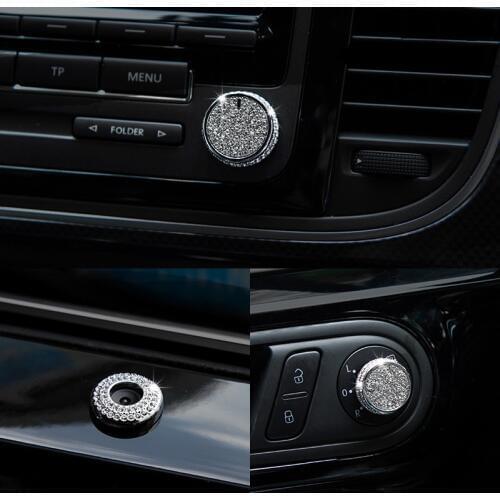 Car Interior Accessories Audi Rearview Mirror Control Knob Cover with Crystals for Volkswagen Beetle 2013 2014 2015 2016