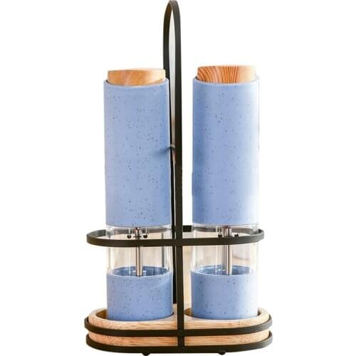 Automatic Salt Pepper Grinder,Electric Ceramic Burr Mill for Herb/Pepper/Spice,Adjustable Kitchen Grinding Gadgets