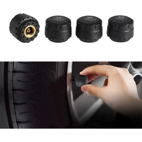 Car TPMS Tire Pressure Monitoring System Cigarette Lighter LCD Display Bar/PSI Unit w/ 4 External Sensors