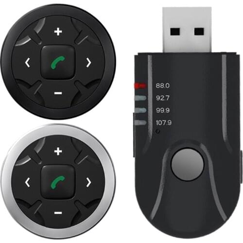 Wireless Bluetooth-Compatib Media Button Mobile Phone Music Playback Remote control + Music Stereo Receiver Adapter Car