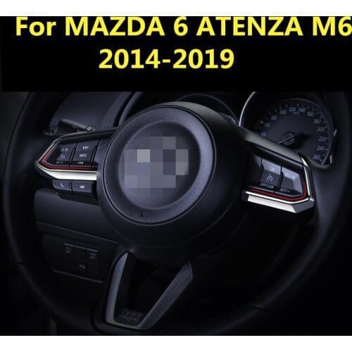 Steering wheel Sequin decoration Patch Bright strip Interior Modification accessories For MAZDA 6 ATENZA M6 2014-2019