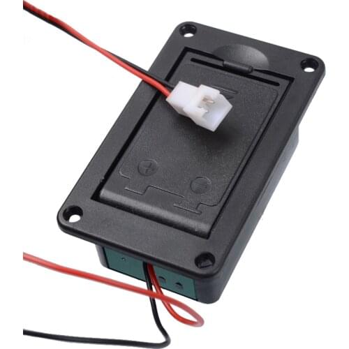9V Batteries Holder Storage Box Case for Guitar Bass Pickup for Ukulele With Wires Black 9V Battery Cover
