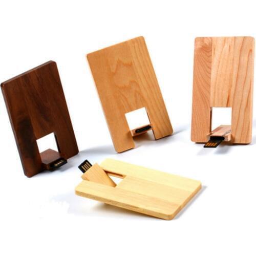 New style custom LOGO wood card USB 2.0 flash drive Pendrive 64GB 32GB 16GB 8GB 4GB Thumbdrive usb card Stick Pen drive Pendrive