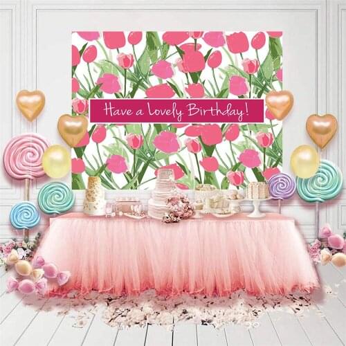 Birthday Party Backdrop Photo Girl Child Photocall Cartoon Pattern Design Background Studio Props Photography Decorations