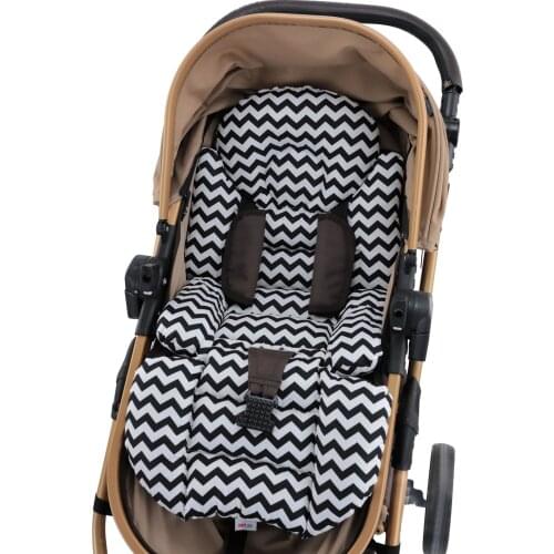 Jaju Baby Handmade, Double Sided , Black Color Zigzag Fabric Baby Stroller Cushion