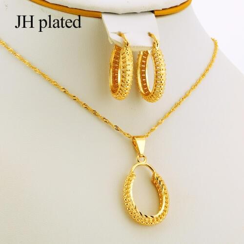 JHplated Nigerian Arab Jewelry Sets Africa Ethiopian Jewelry for women Wedding Gift