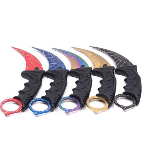 Karambit Knife CS GO Training Survival Pocket Knife Fixed Blade Game claw knife Stainless Steel Outdoor Camping EDC Tools