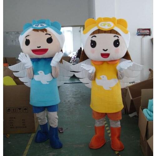 Adult Lovely angle Mascot Fancy Dress Costumes Halloween Cartoon Party Costumes