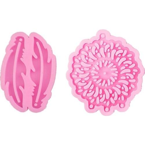 Casting Resin Mold Silicone Kit Key Chain/Wall Decoration Mould for Epoxy Resin Mandala Dream Catcher/feather Pendant A5KE