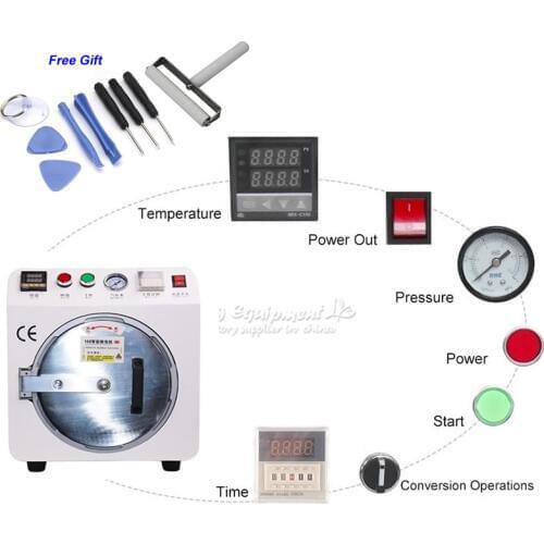 9.5 13 Inch 17 Inches OCA Bubble Defoaming Machine Removes Bubble Auto Air-lock for Mobile LCD Screen Repair Refurbished