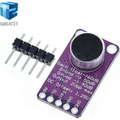 MAX9814 Microphone AGC Amplifier Board Module Auto Gain Control for Arduino Programmable Attack and Release Ratio Low THD