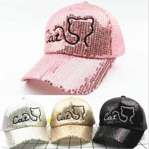 Fashion Bling kids Baseball Cap Snapback Boys Girls Mesh Cap Baby Sun Hat