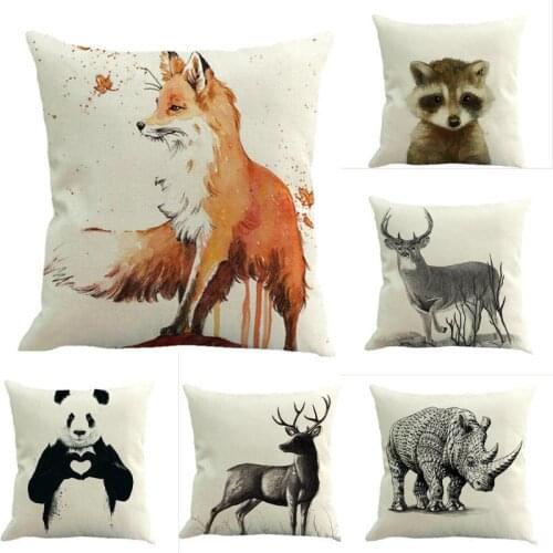 45cm*45cm Hand painted animals linen/cotton throw pillow covers couch cushion cover home decorative pillow covers