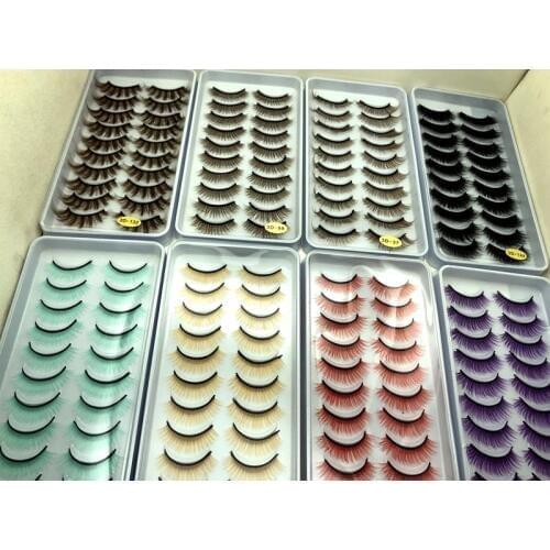 New 10 Pairs Natural Long Fake Eye Lashes Thick Brown Dramatic False Eyelashes Extension Make Up Tools Doll Eyelashes