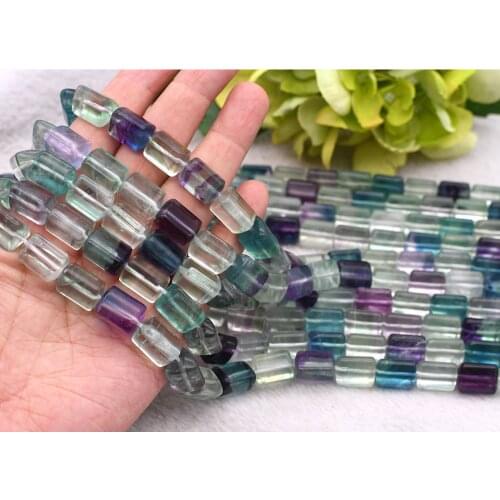 10X14mm AAAAA Natural stone Colorful Fluorite Faceted Oval Loose Beads For DIY necklace bracelet jewelry make 15 "free delivery
