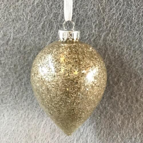 Christmas Decoration Glass Pendant Gift foreign trade mall store layout creative gift 7cm golden fat tip