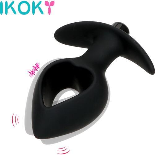 IKOKY Heart Shaped Anal Plug Vibrator Butt Plug G Spot Sex Toys For Woman Men Adult Product Masturbation Anal Stimulation