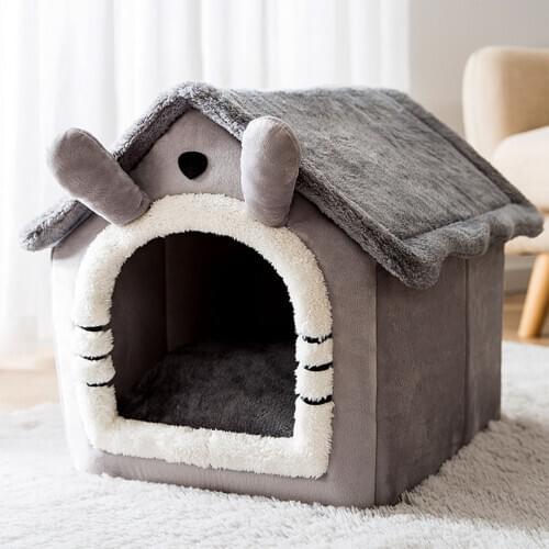 Removable Pet House Cat Bed House Kennel Nest Pet Nest Cat Tent Dog Kennel Winter Warm Dog House Cushion Pet Products Cat Mat