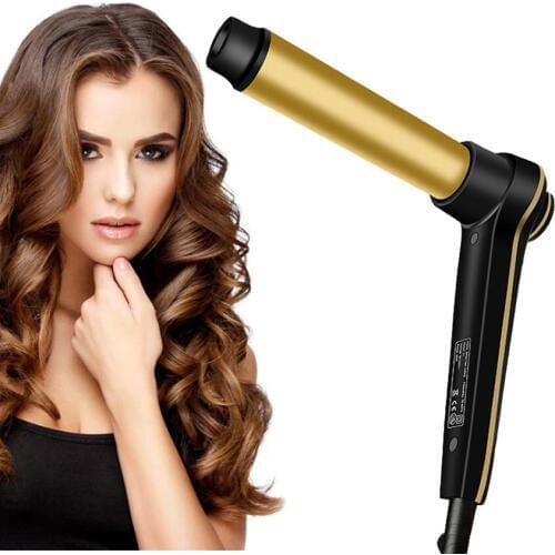 Hair Curling Iron with Even Heat V1 24K Gold Plated Long-lasting Curls & Digital Accuracy Temperature Display Hair Curler Wand