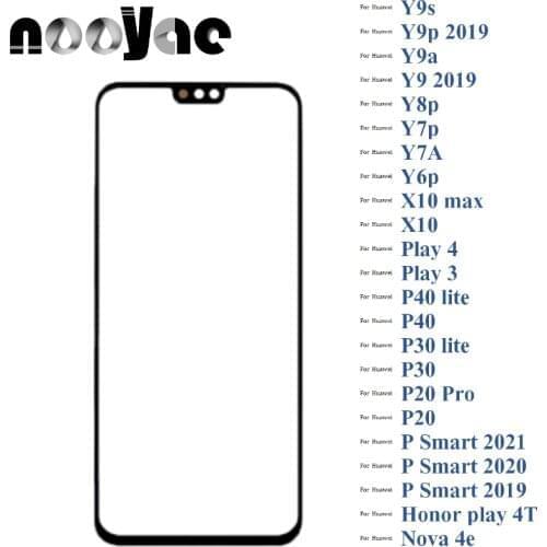 Black Digitizer LCD Sensor Glass For Huawei Y9s Y9p Y9a Y9 Y8p Y7p Y7A Y6p Play 3 4 4T Pro Touch Screen Glass lens Panel