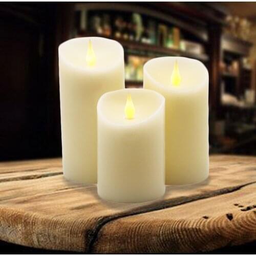 LED Candles Flickering Flameless Battery Pillar Lights Dancing Flame Real Wax Pillar for Birthday Party Christmas Home Decor