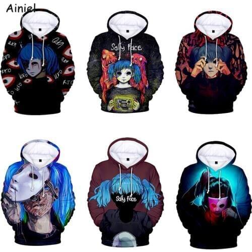 Game Sally Face Hooded Hoodie Sweatshirt Cosplay Costume Sallyface Sweat Shirt Top Hoodies Casual Streetwear Clothes Women Men