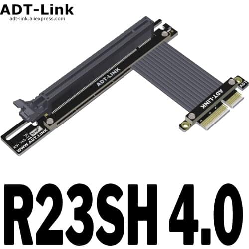 Full Speed 4.0 PCI-E 4X 16X Riser Extension Cable PCI Express Gen4 PCIe X4 To X16 Extender Adapter Cord 0.05m - 1m 90 Degree