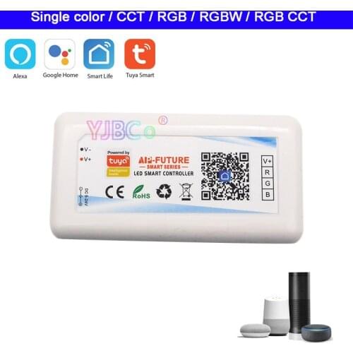 Tuya Smart Wifi led Controller DC5-24V Single color/CCT/RGB/RGBW/RGB+CCT LED Strip Change Dimmer APP Alexa Google Home Voice