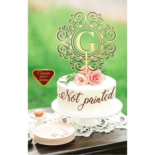 Wreath cake topper, initial cake topper Wedding cake topper, letter g cake topper cake toppers for wedding