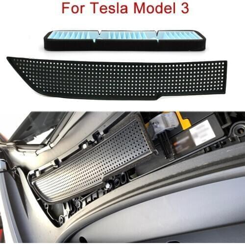 Car Air Intake Filter Air Flow Vent Cover Trim For Tesla Model 3 2017 - 2019 2020 Auto Model3 Protection Air Inlet Grille Cover
