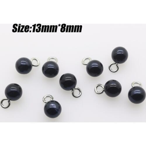 10pcs 13mm*8mm pearl ornament button, crown cap pearl diamond button, wedding dress