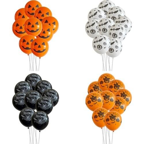 10pcs/lot Halloween balloon home decoration bat pumpkin Halloween party decorations Halloween props accessories childrens toys