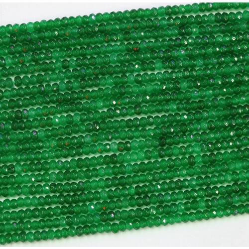 2*4mm Malaysia green natural stone jades chalcedony rondelle faceted abacus loose beads high quality jewelry making 15inch B568
