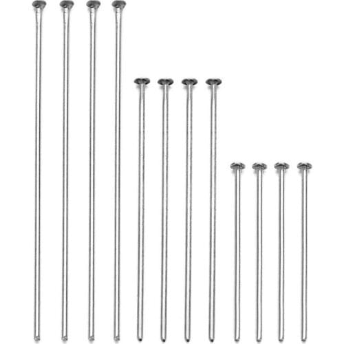 200Pcs Stainless Steel Flat Head Pins Needles DIY Jewelry Findings Tassel Earrings Beading Head Pins For Jewelry Making