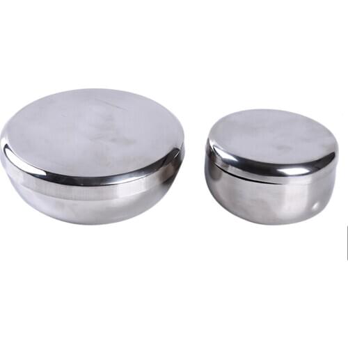 304 Stainless Steel Single Layer Dustproof Bowl With Lid Thickened Rice Kimchi Food Bowl Tableware