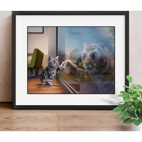5D DIY Diamond Painting Tiger Diamond Mosaic Picture Of Rhinestones Diamond Embroidery Cross Stitch Cat Home Decor